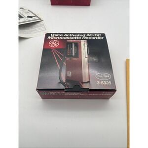 GE Voice Activated AC/DC Microcassette Recorder 3-5328 Vintage Boxed - PARTS